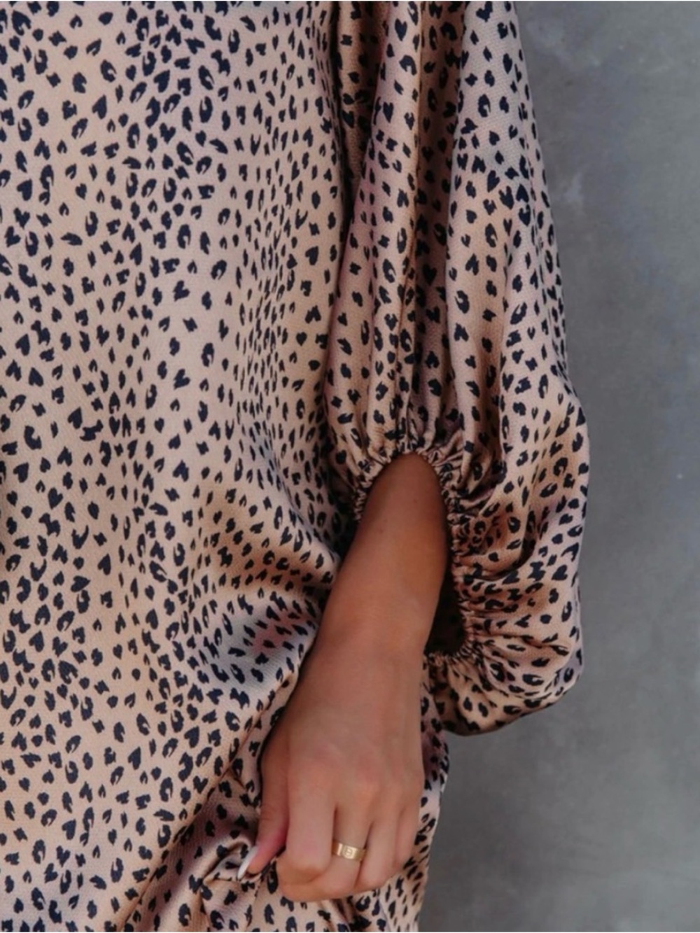 Vici Beige Leopard Print V-Neck Midi Dress - Picture 4 of 11
